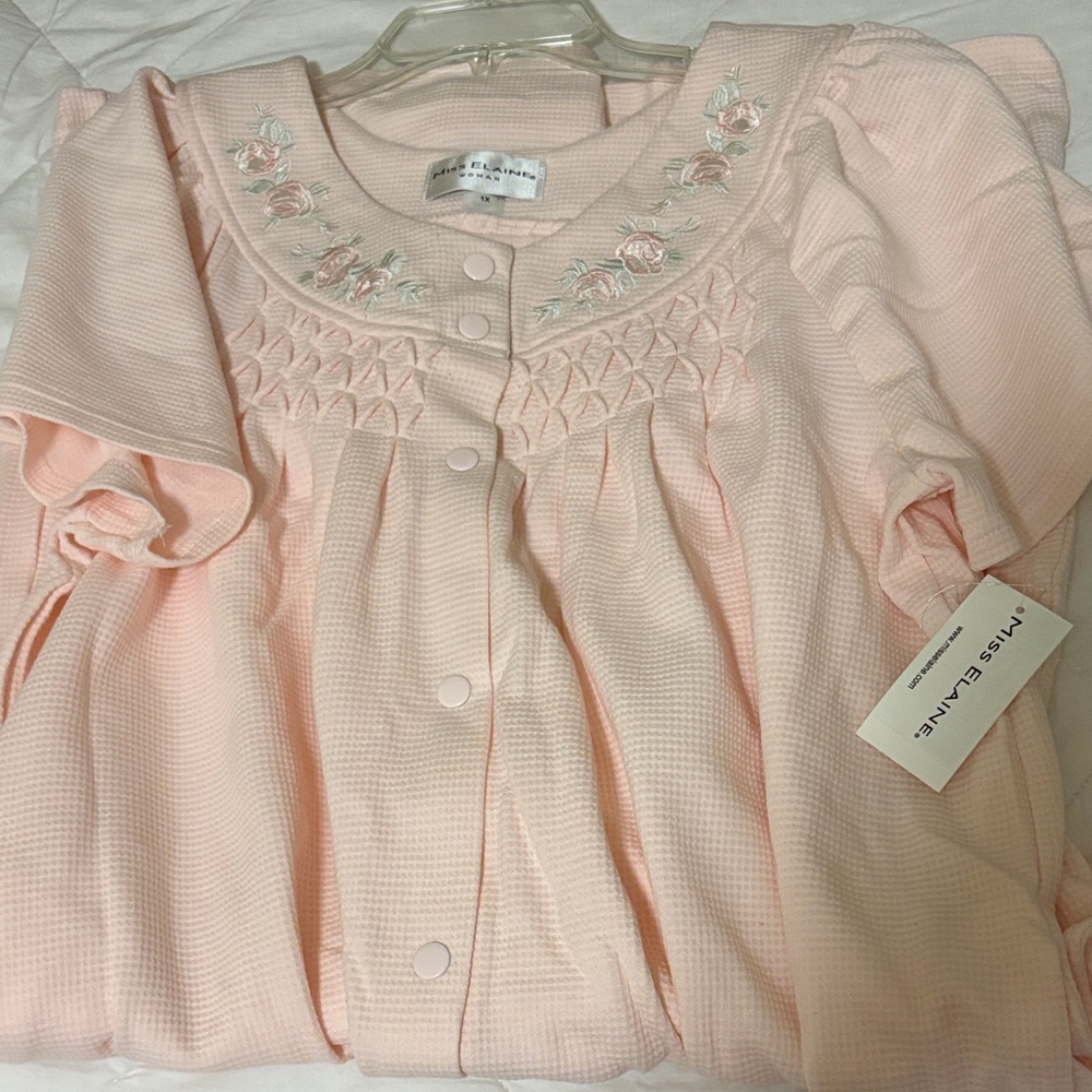 Miss Elaine Soft Pink Waffle Knit Top